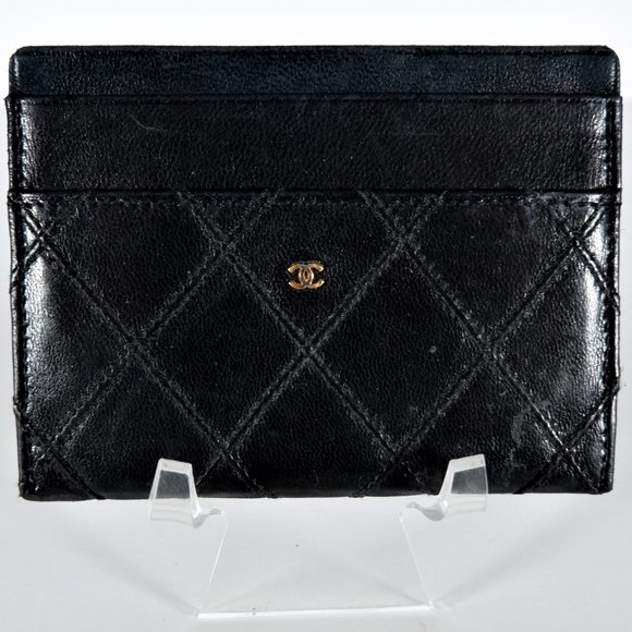 Authentic CHANEL Quilted Leather Wallet/ID Holder - Picture 1 of 6